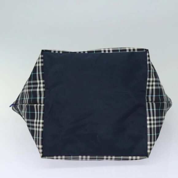 Burberrys Nova Check Blue Label Hand Bag Canvas Navy Auth ti1777 - Picture 7 of 16